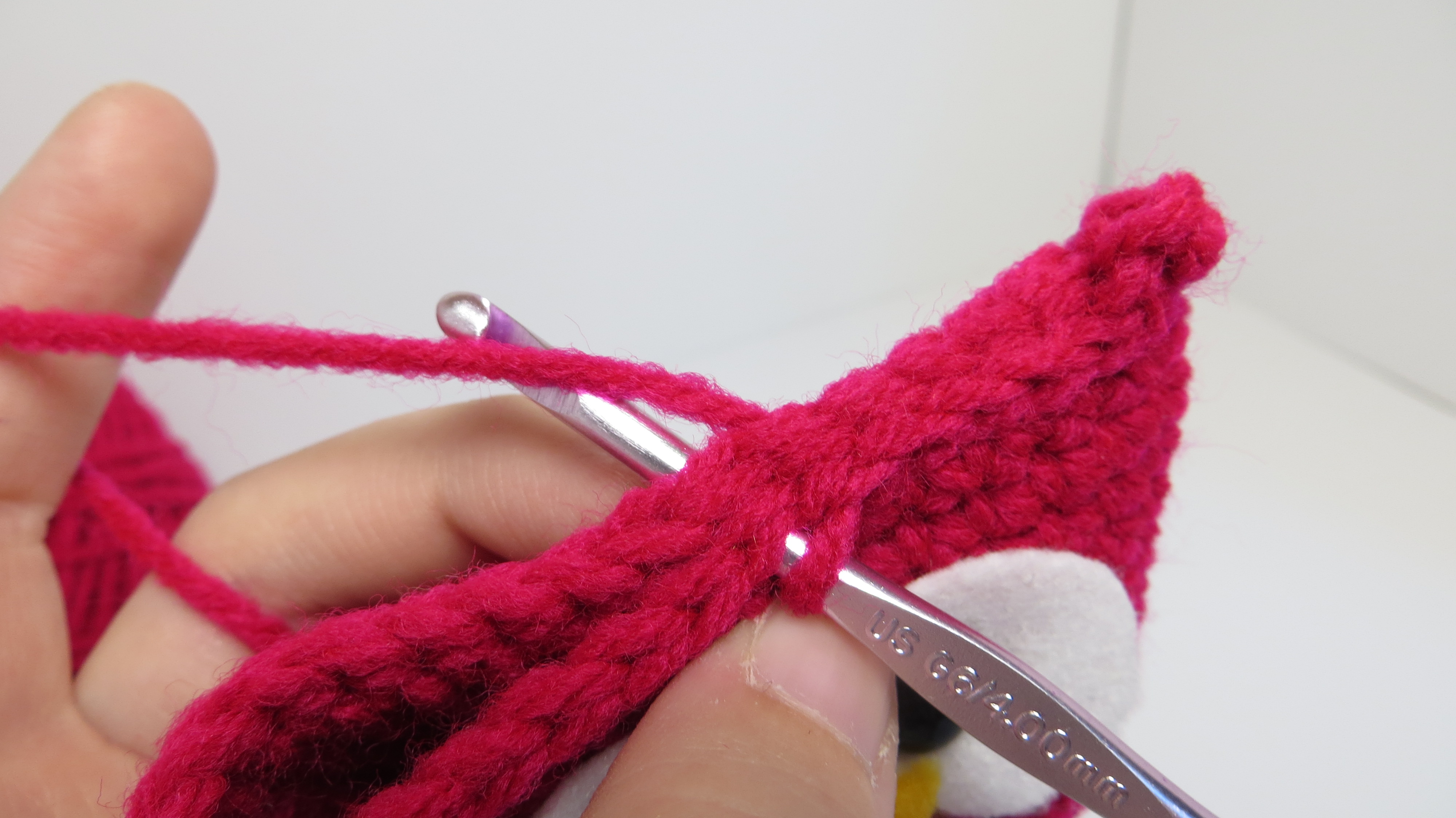 close up how to sew amigurumi