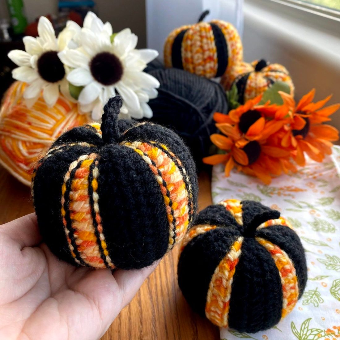 striped pumpkin crochet