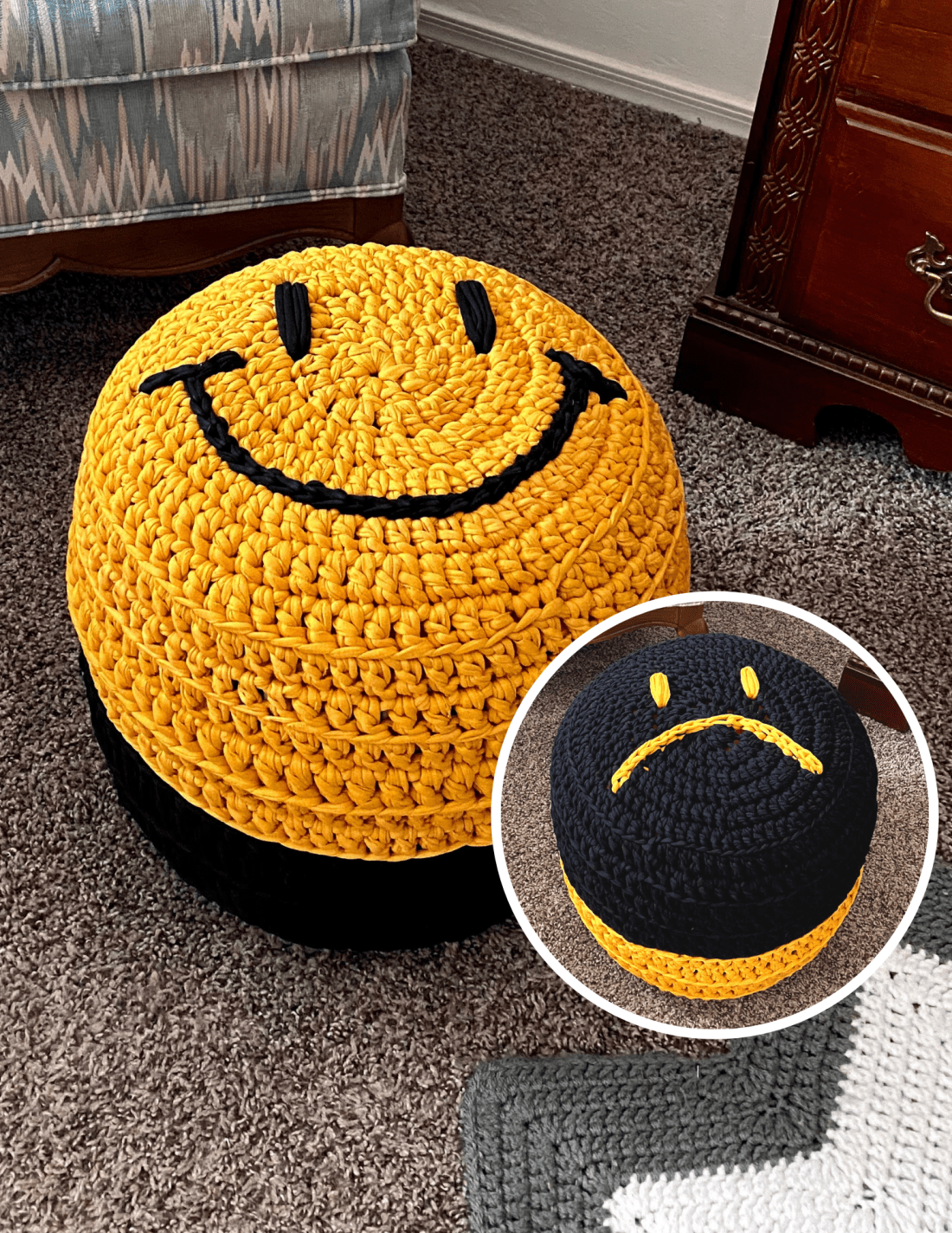 crochet ottoman